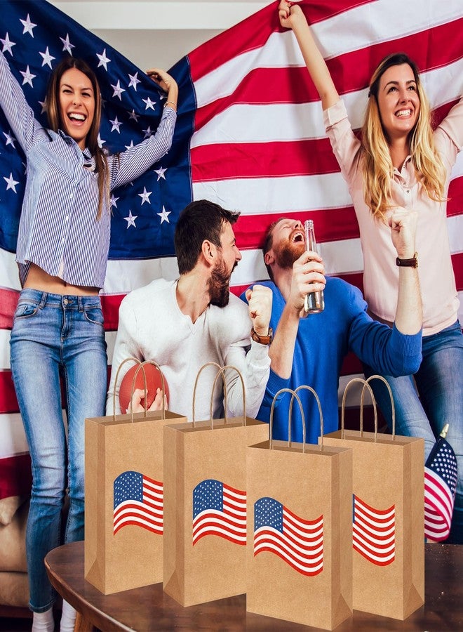 Kolldenn 24 Pcs 4th of July Gifts Bags with Handle American Flag Patriotic Paper Bags 250th Anniversary Patriotic Goodie Treat Bag for Veterans Memorial Day Independence Day Party Supply - Image 4