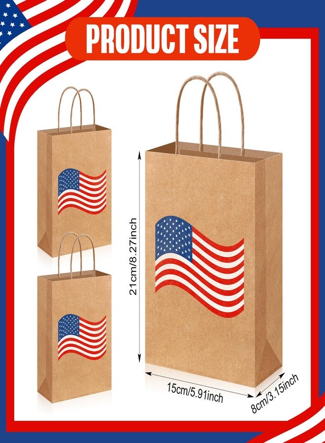 Kolldenn 24 Pcs 4th of July Gifts Bags with Handle American Flag Patriotic Paper Bags 250th Anniversary Patriotic Goodie Treat Bag for Veterans Memorial Day Independence Day Party Supply - Image 3