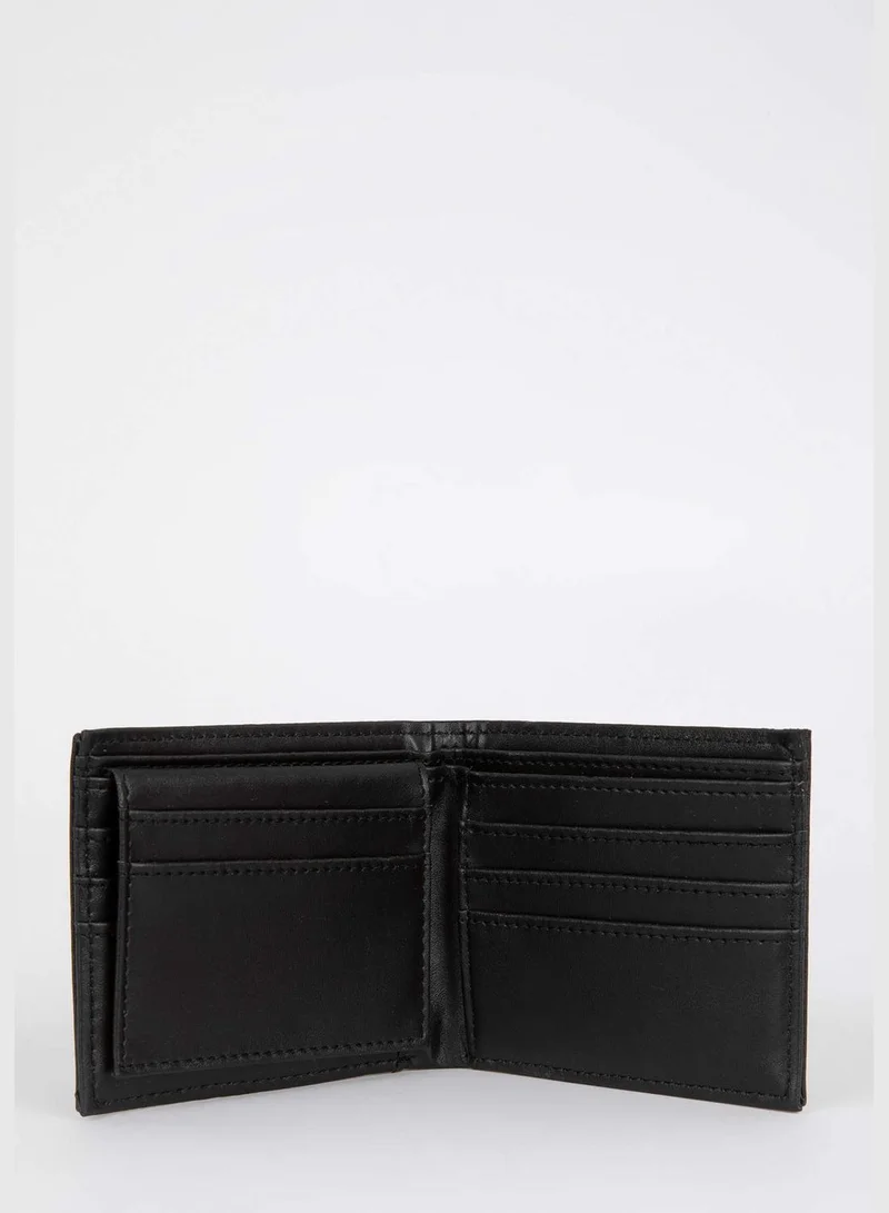 ديفاكتو Faux Leather Minimal Logo Print Wallet