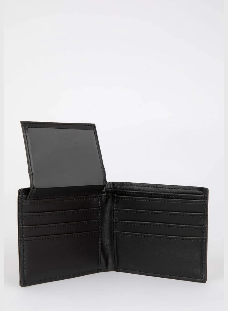 ديفاكتو Faux Leather Minimal Logo Print Wallet
