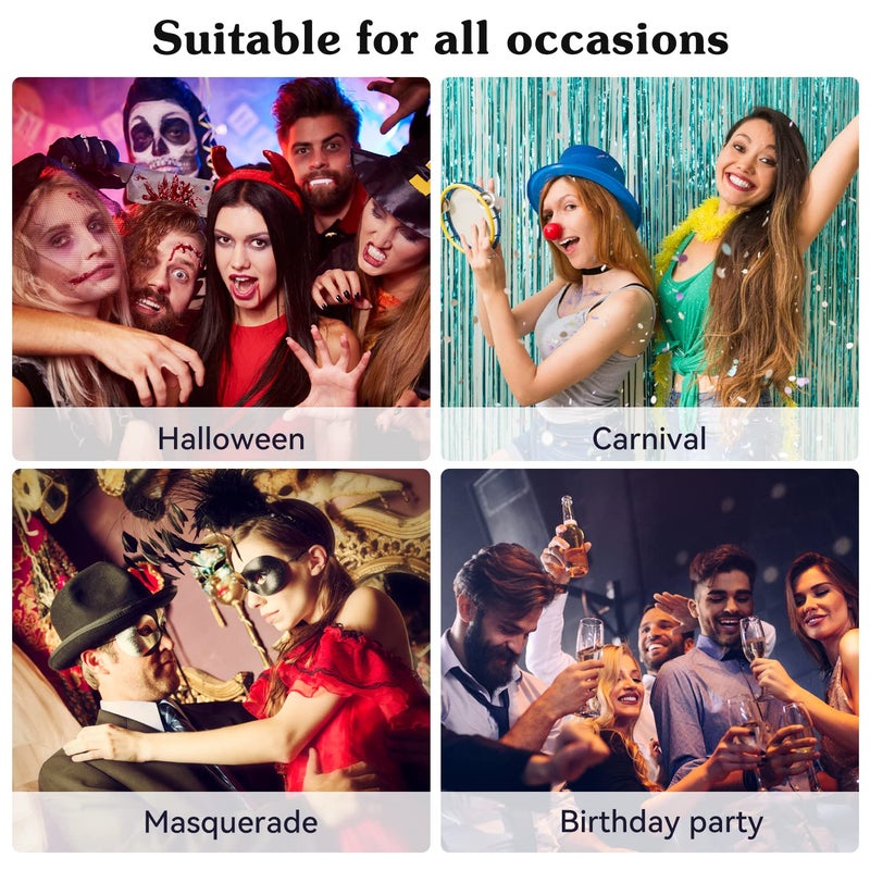 JZS Lace Couple Masquerade Masks - Venetian Halloween, Party, Ball Prom, Mardi Gras Party Decor - Boyfriend, Sister Gift - 2 Pack - Image 3