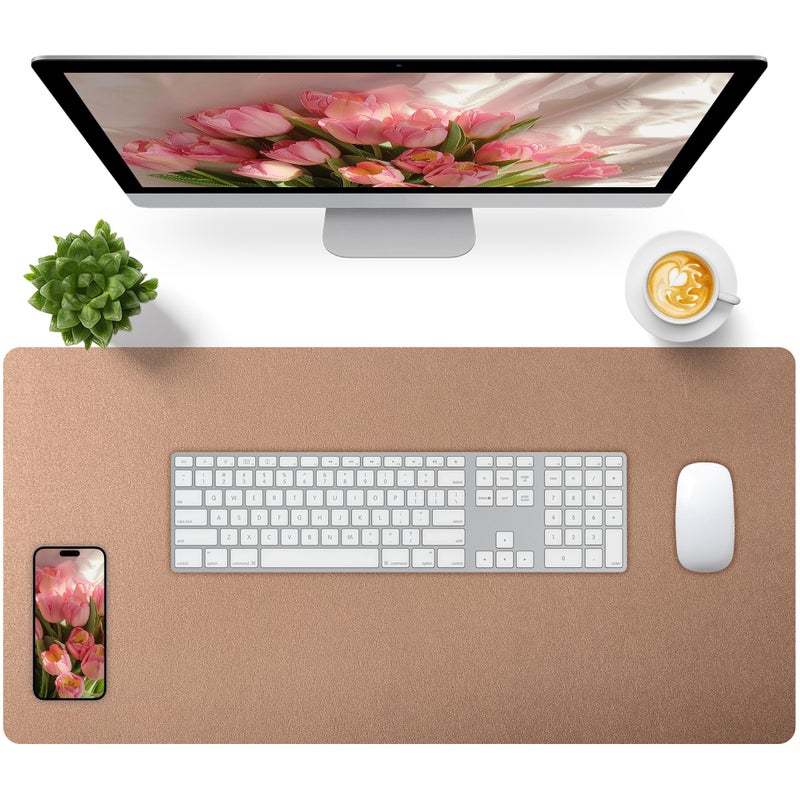 Bloss Gold Desk Mat 31.5x15.7 Inches, Desk Matt for Desktop, Waterproof Large Desk Pad, Computer Mat for Office/Home/Decor/Christmas Desk Mat - Image 1