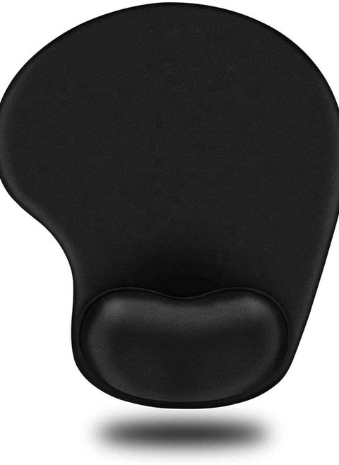 Small Mouse with Wrist Rest Pad Non-Slip Rubber Base Gaming mousepad for PC Laptop and Computer - Black
