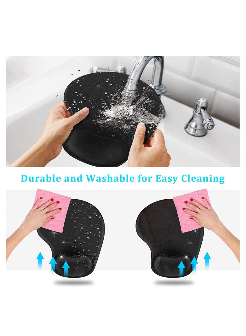 Small Mouse with Wrist Rest Pad Non-Slip Rubber Base Gaming mousepad for PC Laptop and Computer - Black  - Image 4