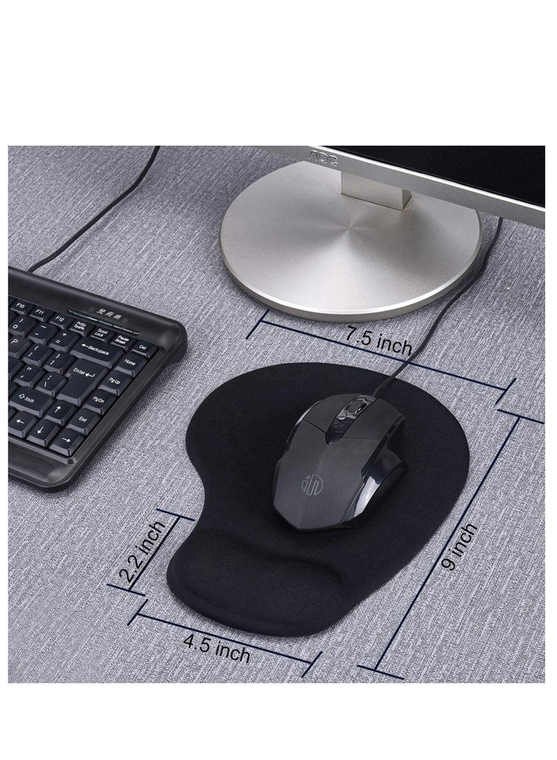 Small Mouse with Wrist Rest Pad Non-Slip Rubber Base Gaming mousepad for PC Laptop and Computer - Black  - Image 5