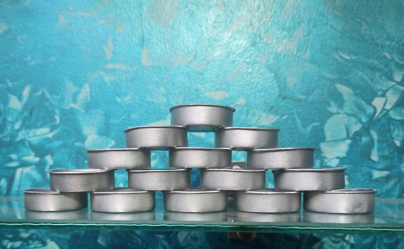 PHOBIS Phobis Tealight Aluminium Cups with Collar Candle Wax Containers 10 Gram 35mm Dia x 10mm Height 100 Pieces