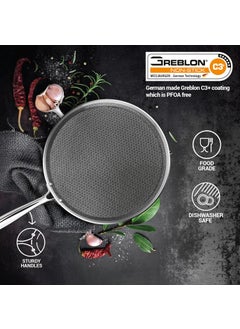 MILTON Pro cook MILTON Pro cook Triply Hexa Tech Induction Stainless Steel Tawa30 cmSilverHoneycomb NonStick StructureSturdyHandleFood GradeFlame Hot Plate SafeMetal Spoon Friendly3 Years Warranty  - Image 4