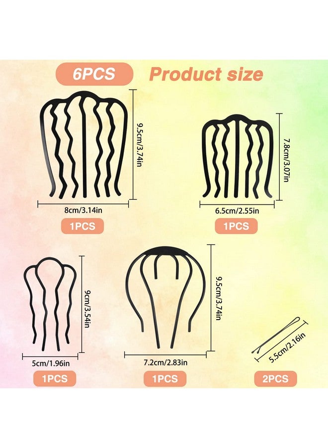 MIKIMIQI 6 Pcs Hair Side Combs For Women Accessories Hair Fork Clips For Updo Bun U Shape Hair Combs French Twist Tool Teeth Hair Pin Stick For Women Girls Vintage Hair Styling Accessories - Image 3