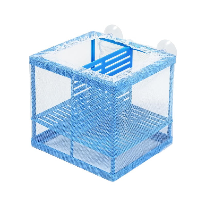 AQUANEAT Fish Tank Breeder Small Mesh Net Fry Saver Aquarium Spawn Hatchery Isolation with Suction Cups Hatchery Incubator for Shrimp Betta - Image 1