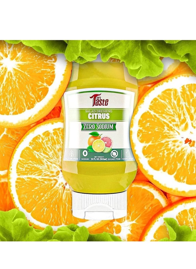 mrs Taste - Mrs Taste Citrus Salad Dressing, Zero Calories, Zero Sugar,Condiments and Sauces 10 oz, Citrus - Image 1