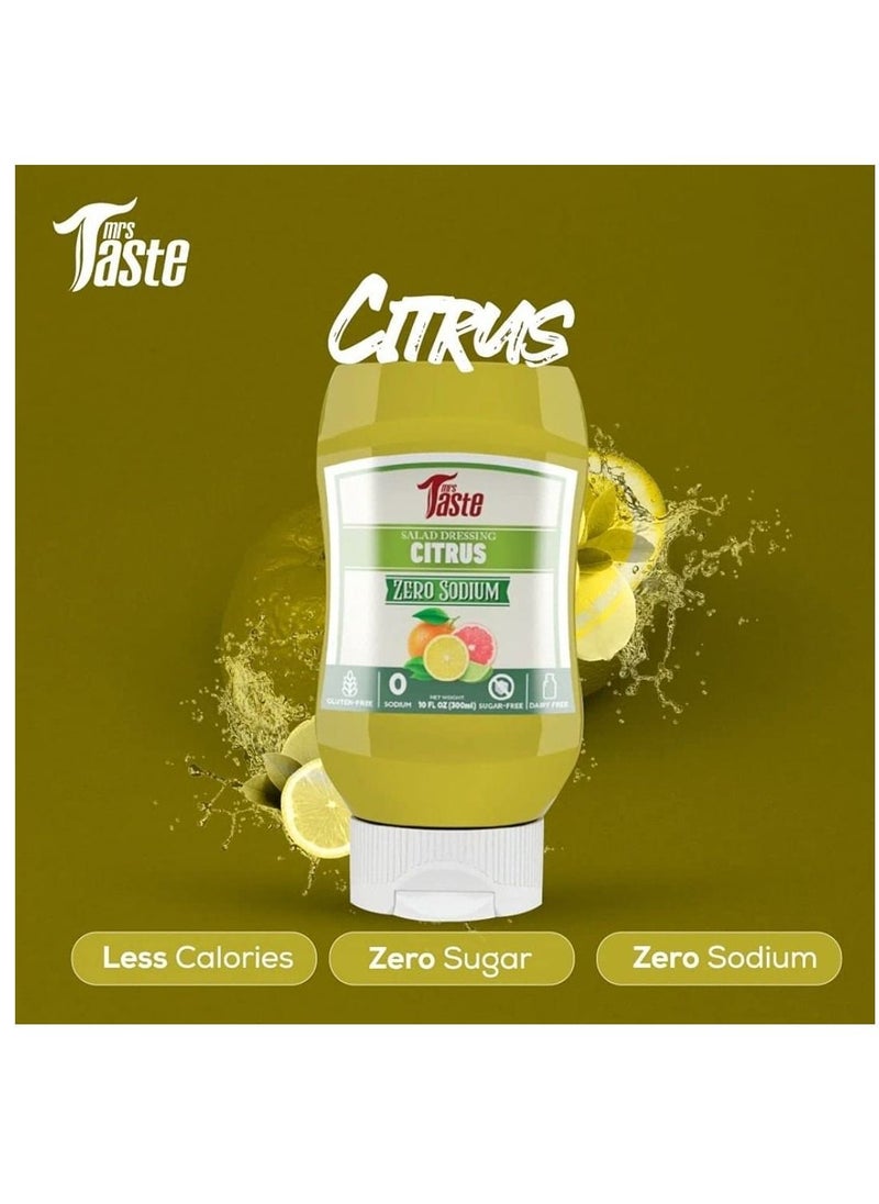 mrs Taste - Mrs Taste Citrus Salad Dressing, Zero Calories, Zero Sugar,Condiments and Sauces 10 oz, Citrus - Image 1