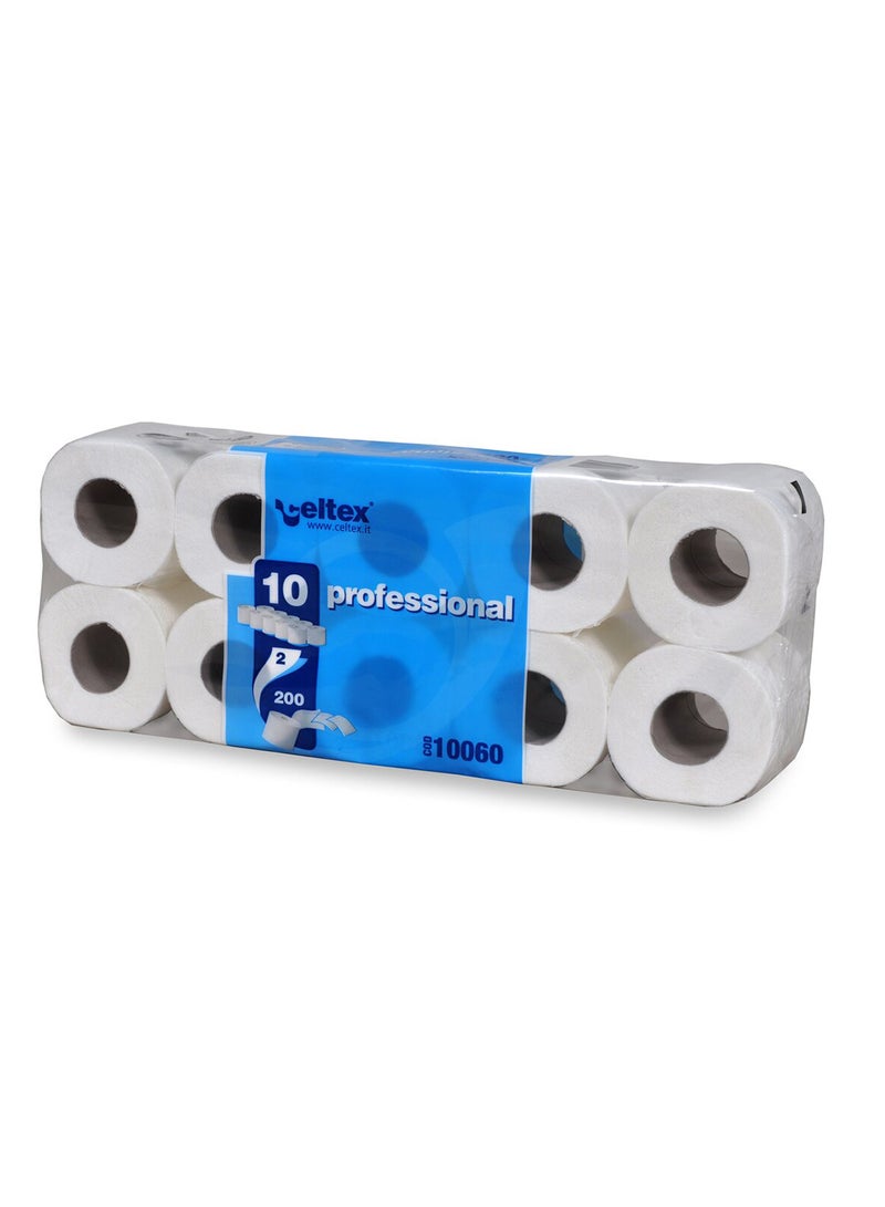 Ambiente Celtex Professional Blue Toilet Paper Made in Italy– Pack of 120 Rolls (Packaging May Vary) | PRIME Range | 2-Ply, 100% Pure Cellulose, 195 Sheets – High-Strength Commercial Toilet Tissue - Image 1