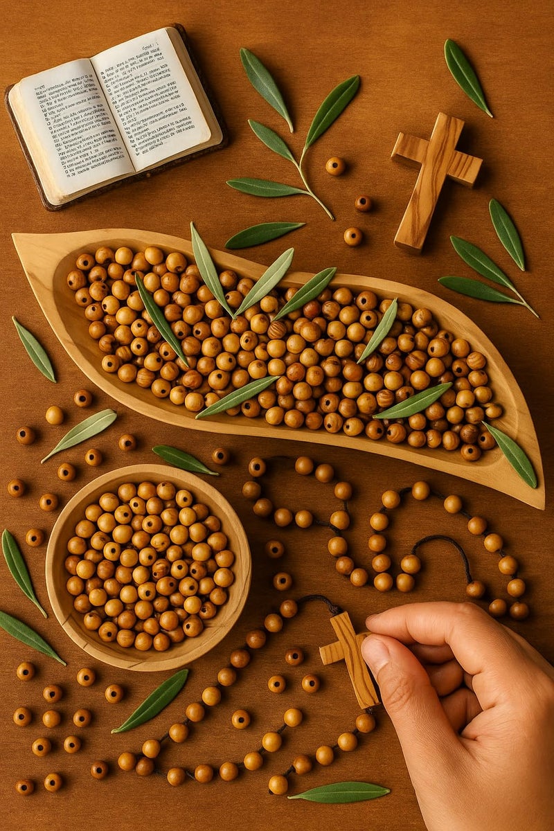 ZULUF 5mm Olive Wood Beads – Jerusalem Holy Land Round Wooden Small Beads for Crafts (60pcs) Bracelet Rosary Jewelry Making Supplies/Cuentas para Hacer Rosarios Católicos BEAD002 - Image 3