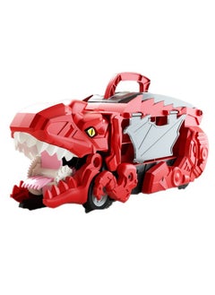Generic Red Dinosaur Truck Toy Set, Transport Car,Storage Car Toy Set, Portable Container Truck With 6 Small Alloy Cars  - Image 1