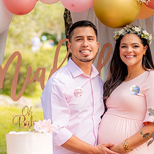 Zonon 120 Pcs Gender Reveal Stickers 2 Inch Gold Glitter Pink Blue Team Girl or Boy Bee Team He or She Baby Shower Labels Sticker for Gender Reveal Party Games Supplies(Boy and Girl) - Image 4