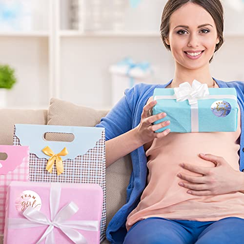 Zonon 120 Pcs Gender Reveal Stickers 2 Inch Gold Glitter Pink Blue Team Girl or Boy Bee Team He or She Baby Shower Labels Sticker for Gender Reveal Party Games Supplies(Boy and Girl) - Image 5