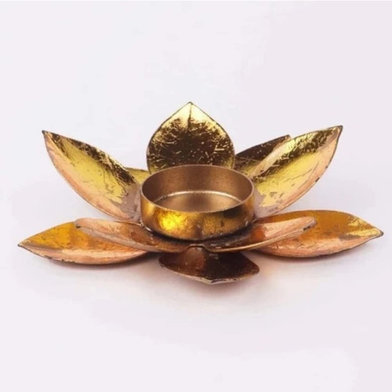 NMEXX NMEXX Lotus Metal Handcrafted Collections Festive Decorative Tealight Candle Holder for Home Decor with Chain Hangs for Diwali Christmas Home and Party Decorations Pack of 2  - Image 5