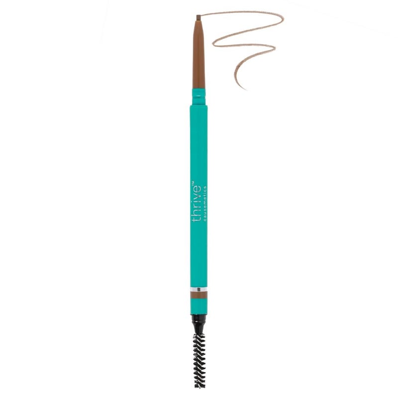 Thrive Causemetics Infinity Waterproof Eyebrow Pencil, Retractable Brow Pencil with Hyaluronic Acid & Shea Butter, Dual Ended Eyebrow Brush Spoolie, Fine Tip, Vegan & Cruelty Free, Blanka (Taupe) - Image 1