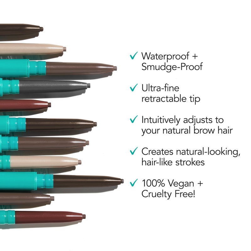 Thrive Causemetics Infinity Waterproof Eyebrow Pencil, Retractable Brow Pencil with Hyaluronic Acid & Shea Butter, Dual Ended Eyebrow Brush Spoolie, Fine Tip, Vegan & Cruelty Free, Blanka (Taupe) - Image 2
