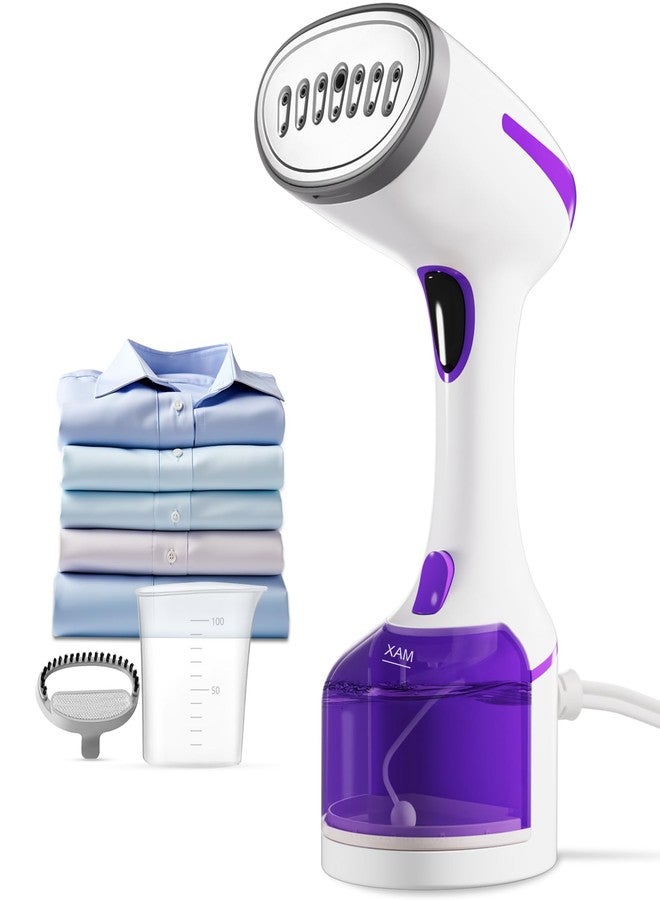 DBC Steamer for Clothes 1500W, 20S Fast Heat-up Portable Handheld Steamer for Clothes, 2 in 1 Fabric Wrinkle Remover with Fabric Brush, 250ml Water Tank, Ideal for Home, Office, Travel, Purple - Image 1