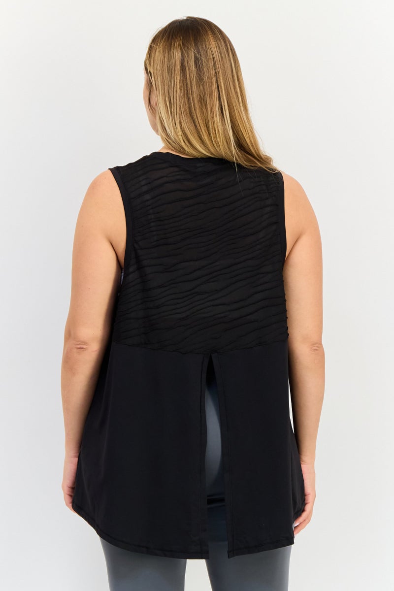 PUMA بلوزة خارجية بدون أكمام للنساء الحوامل بشعار العلامة التجارية، سوداء - Image 4