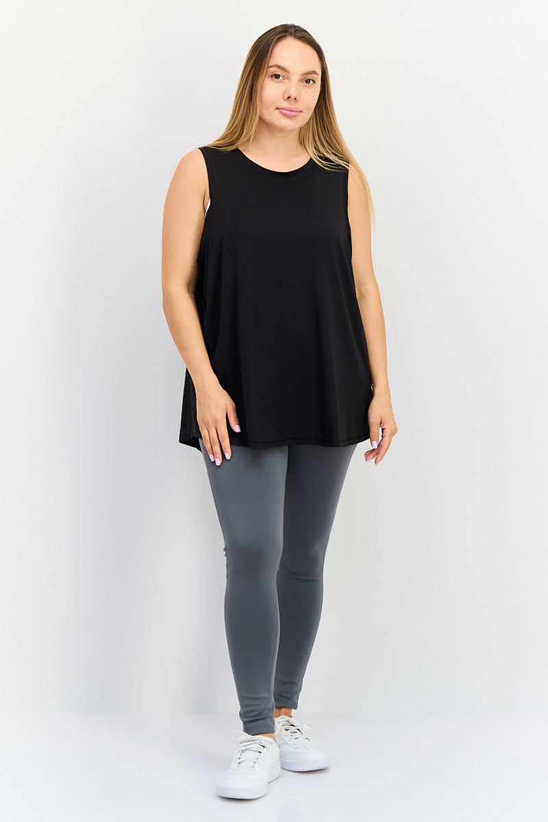 PUMA بلوزة خارجية بدون أكمام للنساء الحوامل بشعار العلامة التجارية، سوداء - Image 3