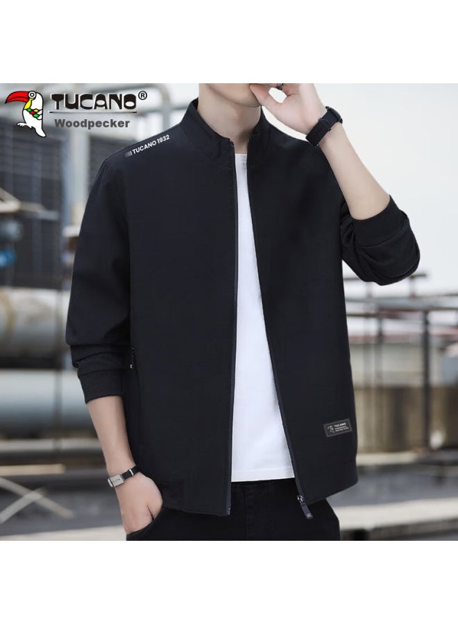 Tucano Tucano Men's Jacket, Spring And Autumn Business Casual Executive Stand-collar Loose-fit Coat, Black, Xl - Image 4