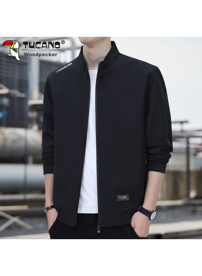 Tucano Tucano Men's Jacket, Spring And Autumn Business Casual Executive Stand-collar Loose-fit Coat, Black, Xl - Image 2
