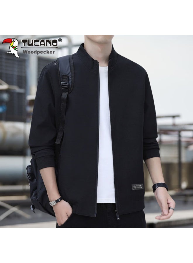 Tucano Tucano Men's Jacket, Spring And Autumn Business Casual Executive Stand-collar Loose-fit Coat, Black, Xl - Image 3