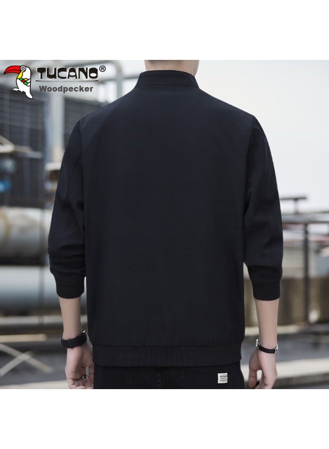 Tucano Tucano Men's Jacket, Spring And Autumn Business Casual Executive Stand-collar Loose-fit Coat, Black, Xl - Image 5
