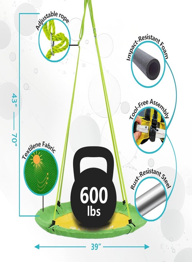 SkyBound Tree Swing Saucer Swing - 600LB Weight Capacity - Outdoor Swing with Hanging Straps - Waterproof Tree Swings for Kids - Tire Swings for Trees - Durable Flying Swing Seat for Children - Image 2