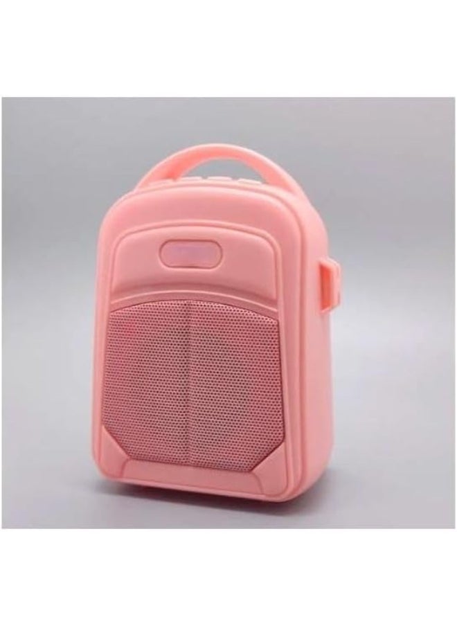 Generic Bluetooth Speaker, Bag Shape, High-Fidelity Sound, USB and Memory Port, Reinforced Plastic Handle and Practical Imported Mobile Holder W (Pink)  - Image 2