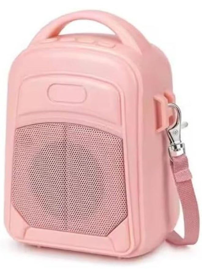 Generic Bluetooth Speaker, Bag Shape, High-Fidelity Sound, USB and Memory Port, Reinforced Plastic Handle and Practical Imported Mobile Holder W (Pink)  - Image 1