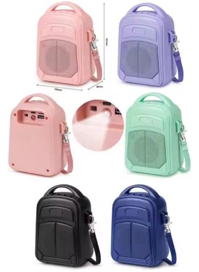 Generic Bluetooth Speaker, Bag Shape, High-Fidelity Sound, USB and Memory Port, Reinforced Plastic Handle and Practical Imported Mobile Holder W (Pink)  - Image 3