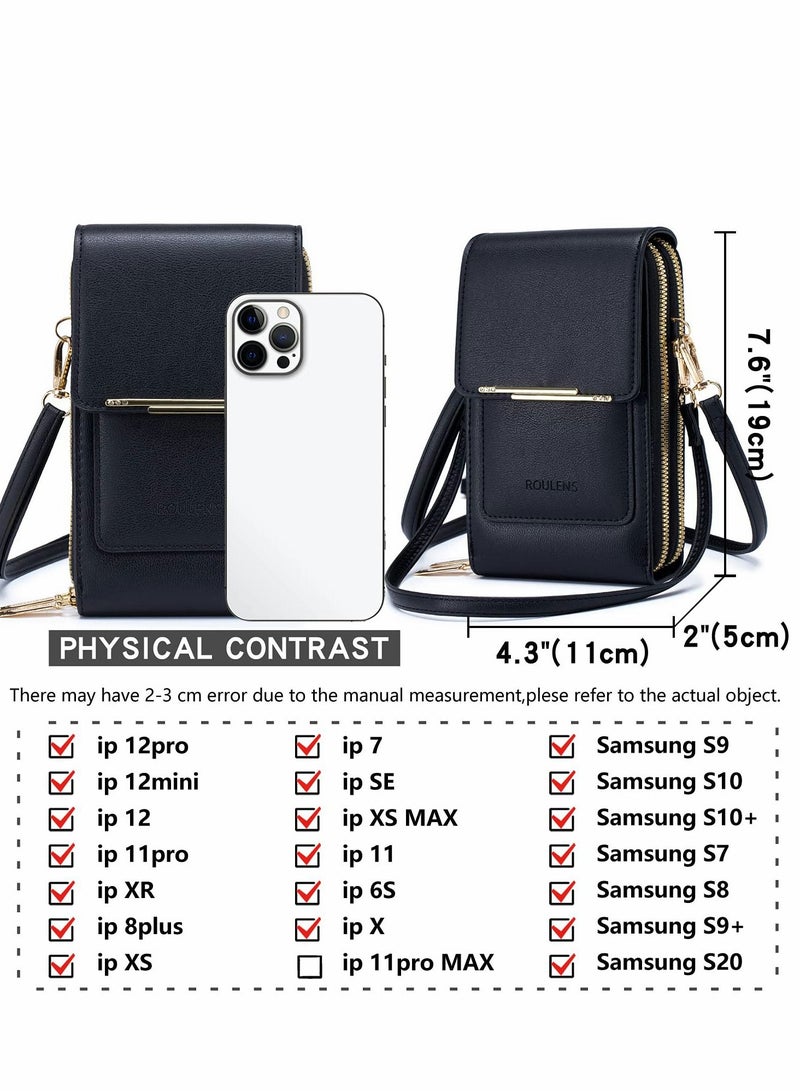 Excefore Small Crossbody Shoulder Bag for Women, Cellphone Bags Card Holder Wallet Purse and Handbags, Black - Image 5