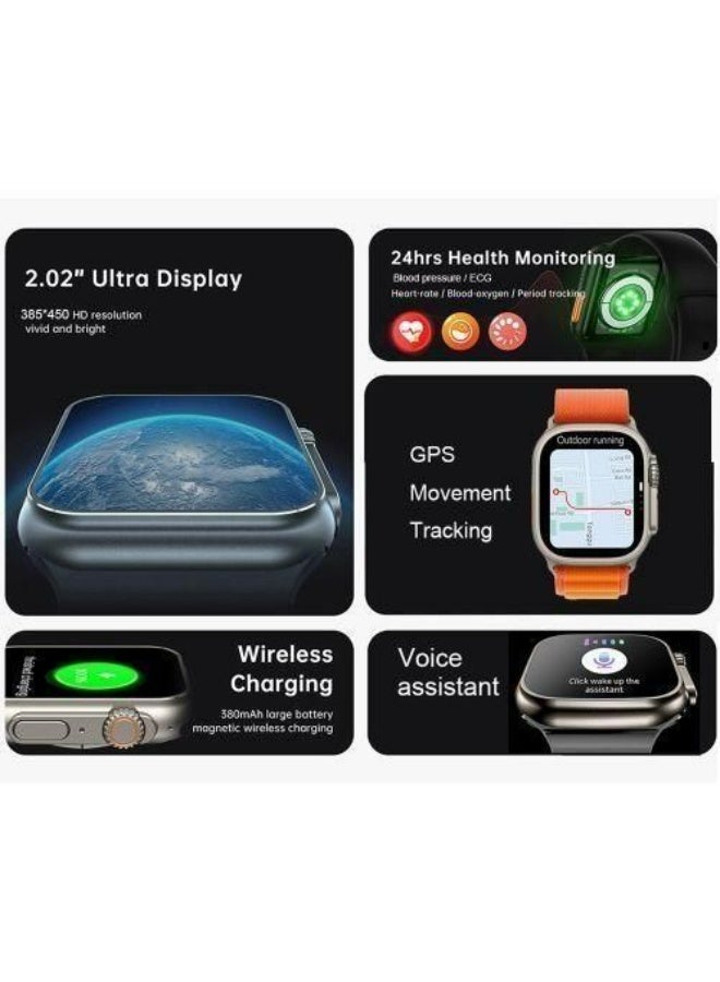 TiLECC T800 Ultra Smart Watch Ultra 8 Door Access Smartwatch -black - Image 5