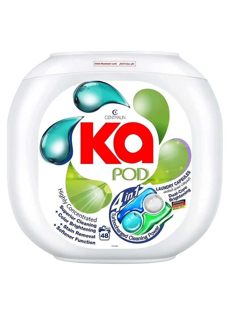 KA 4-in-1 Laundry Detergent Pods Bundle (96 Pods) - Anti-Dust Mites, Deep Cleaning, Fabric Softening, Color Brightening, 99.9% Anti-Bacterial, Powerful Stain Remover, German Formulated, Original Scent - Image 3