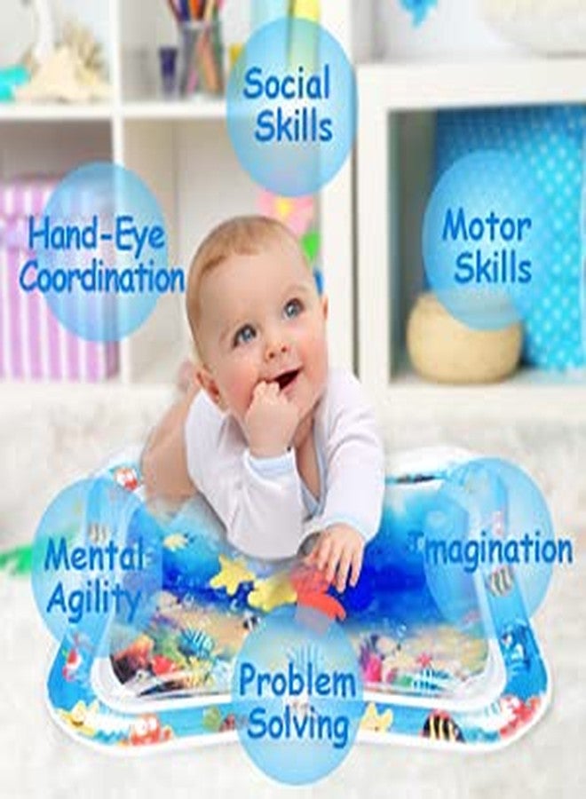PRIMEFAIR Water Play Mat for Infants & Toddlers Fun Tummy Time Play Activity Baby Playmats Leakproof BPA Free Water Mat Toy for Baby's Stimulation Growth (Blue) - Image 2
