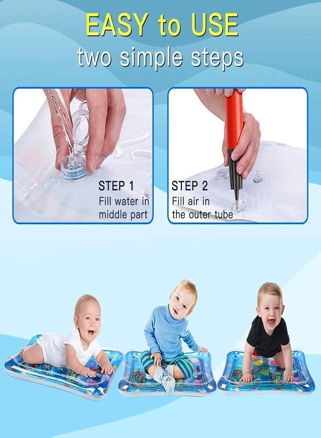 PRIMEFAIR Water Play Mat for Infants & Toddlers Fun Tummy Time Play Activity Baby Playmats Leakproof BPA Free Water Mat Toy for Baby's Stimulation Growth (Blue) - Image 3