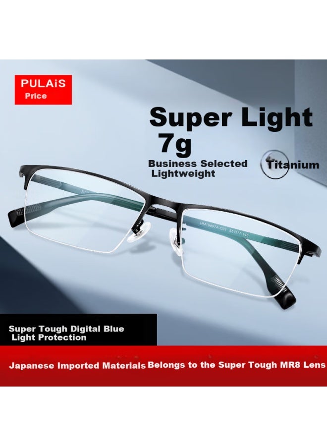 Pulais Reading Gl For Men, Pure Titanium Imported 1.60 Mr-8 Ultra-durable Ultra-clear Digital Anti-blue Light Reading Gl, 300 Degrees - Image 1