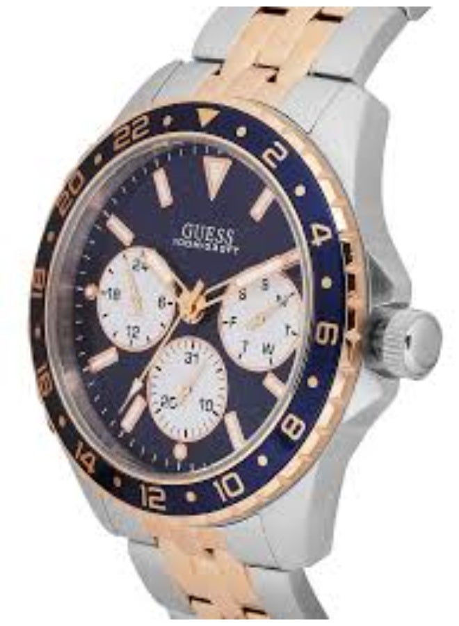 GUESS ساعة غس للرجال بلون فضي/بلون وردي ذهبي كواتز W1107G3 - Image 2