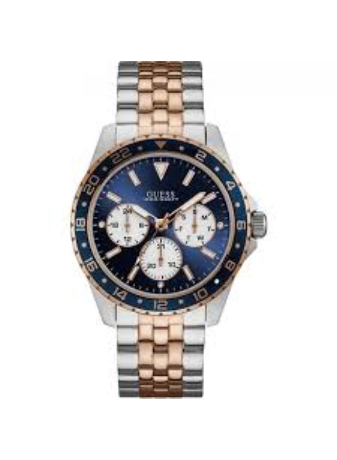 GUESS ساعة غس للرجال بلون فضي/بلون وردي ذهبي كواتز W1107G3 - Image 1