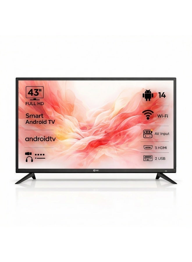 هوهو تلفزيون HoHo سمارت أندرويد LED مقاس 43 بوصة عالى الدقة مع واي فاي، 3 HDMI، 2 USB - Image 2