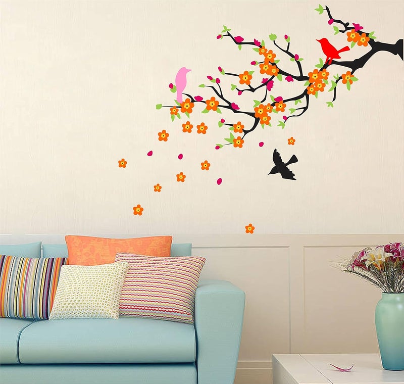 Byte Shop Beautiful Tree Colorful Birds Flower Design PVC Vinyl Multicolor Decorative Wall Sticker for Wall Decoration WD160 - Image 2
