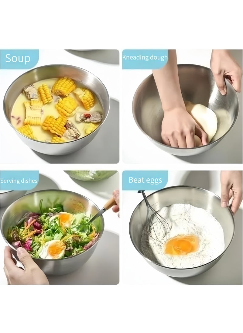 Angola Panda 3-piece 304 Stainless Steel Basin,700ml+1200ml+2000ml，Beat Eggs,Kenad Into Dough, Fruit Salad And Prepare Vegetables，Suitable for home, refrigerator and kitchen food storage organizers，Can be heated in a microwave oven  - Image 4
