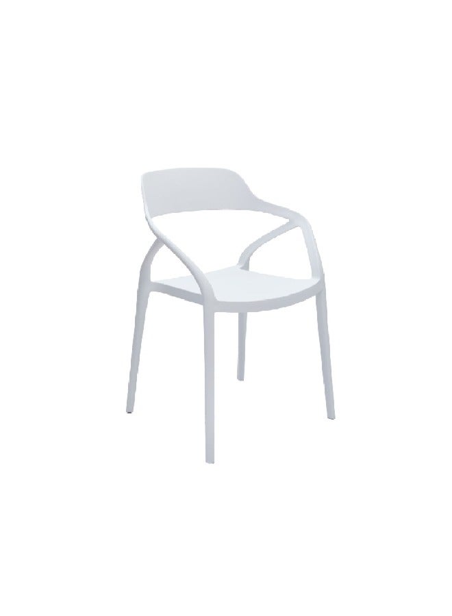 LIVING ACCENT Cobram High-Quality and Durable Outdoor Arm Chair White 80 x 57 x 52.5 cm 347-APP #01 WHITE