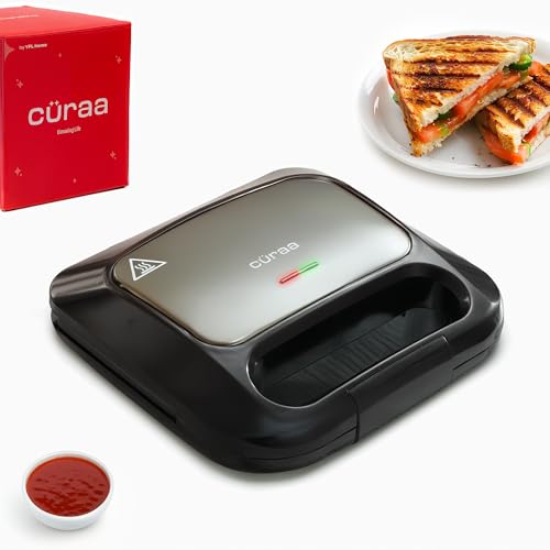 CÜRAA Grill Neo Electric Sandwich Griller & Toaster | By Celebrity Chef Sanjyot Keer | Non-Stick, 2-Slice, 1000W | 2 Yr Warranty - Image 1