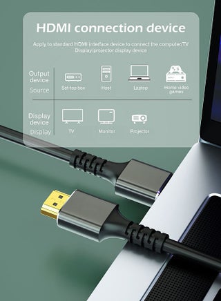 8K HDMI 2.1 Cable - Support 8K@60Hz, 4K@120Hz, 2K@240Hz, 1080P@240Hz, 48Gbps, 3D, HDR, HDCP, eARC, Dolby - Ultra High Speed HDMI Cord for Laptop, Computer, Monitor, Projectors, TV, PS4, PS5, Xbox, Switch, HDTV - view 3