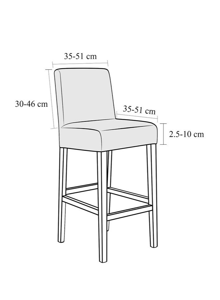 عام غطاء كرسي بار من المخمل، غطاء كرسي طاولة مطبخ، غطاء كرسي بار قابل للتمدد، مجموعة من 2، بلون رمادي فاتح. - Image 2