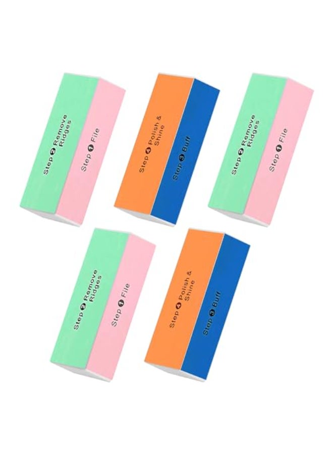 Soft N Style 5 Pack 4 Way Nail Buffer Block 4 Step Nail Buffer Block - Image 1